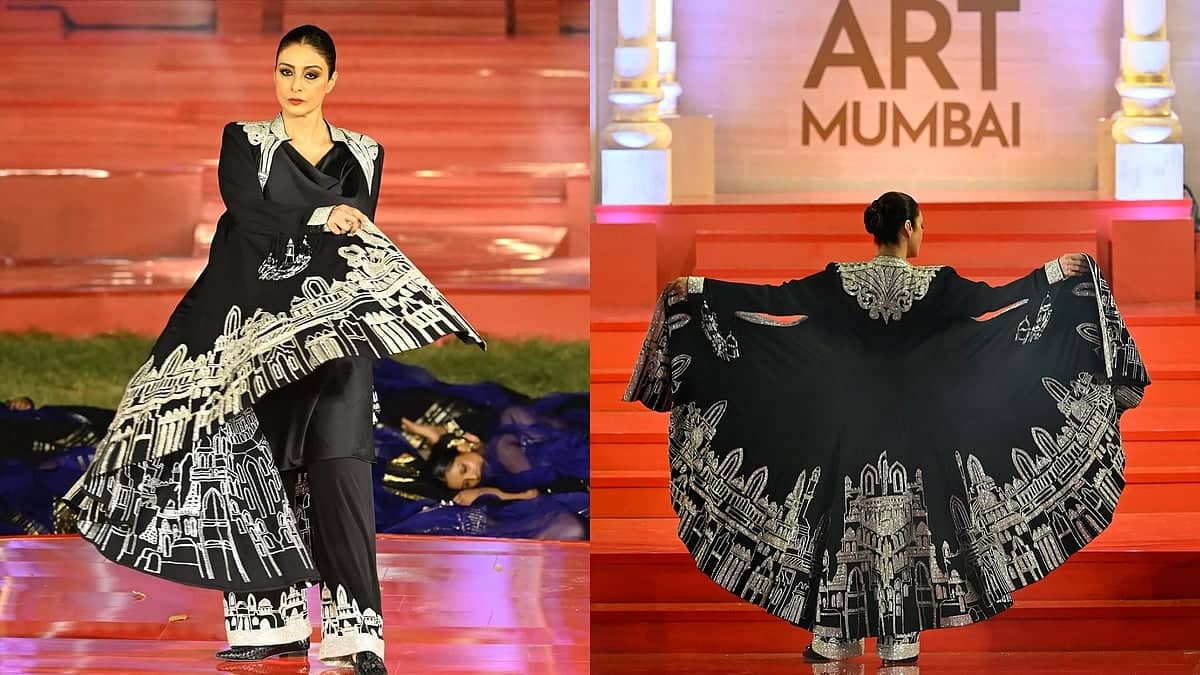 Tabu Rocks The Runway In Black Cape At Mumbai Fashion Show