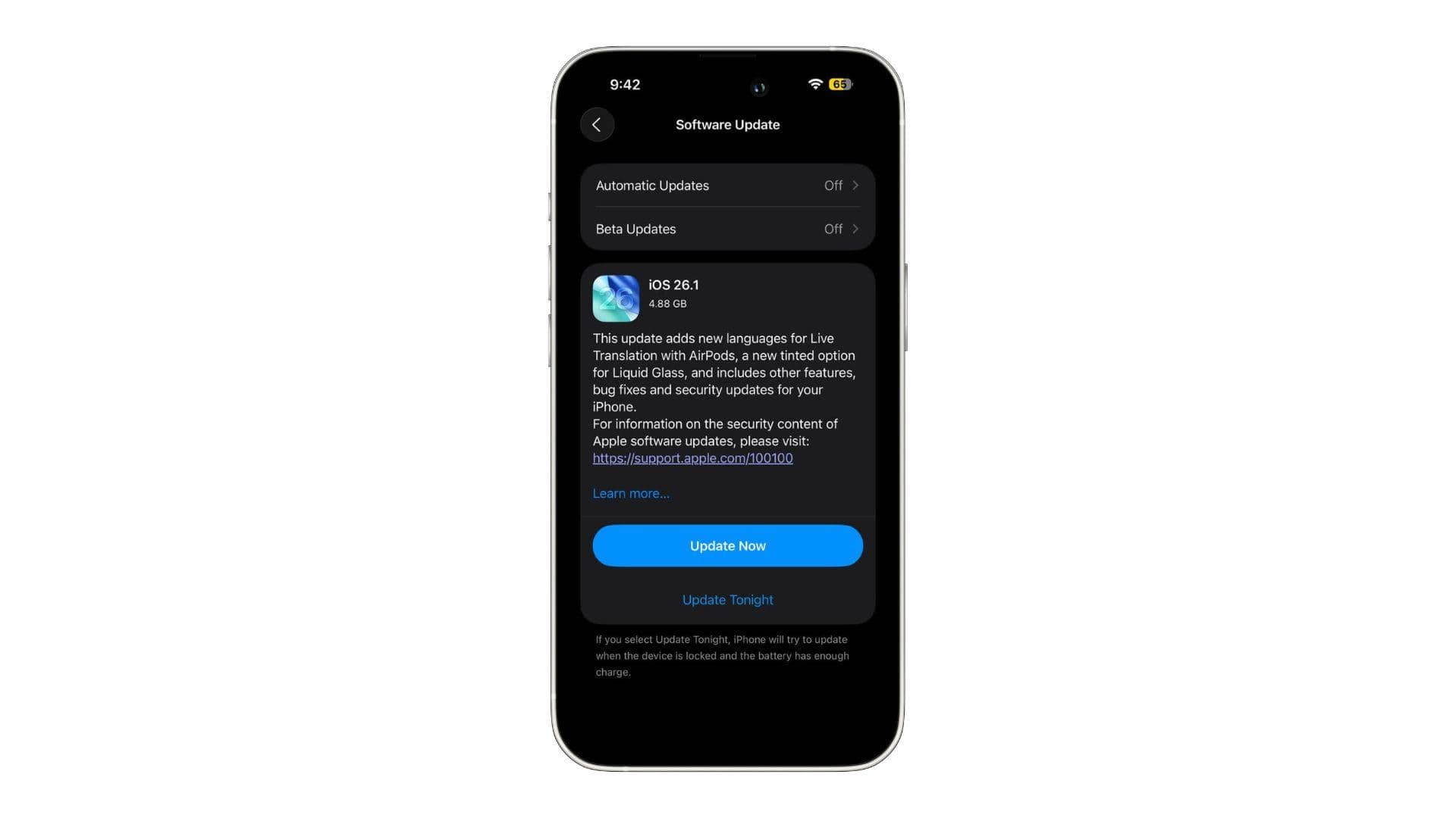 Apple keh raha hai iOS 18 users update to 26.1 abhi jaldi