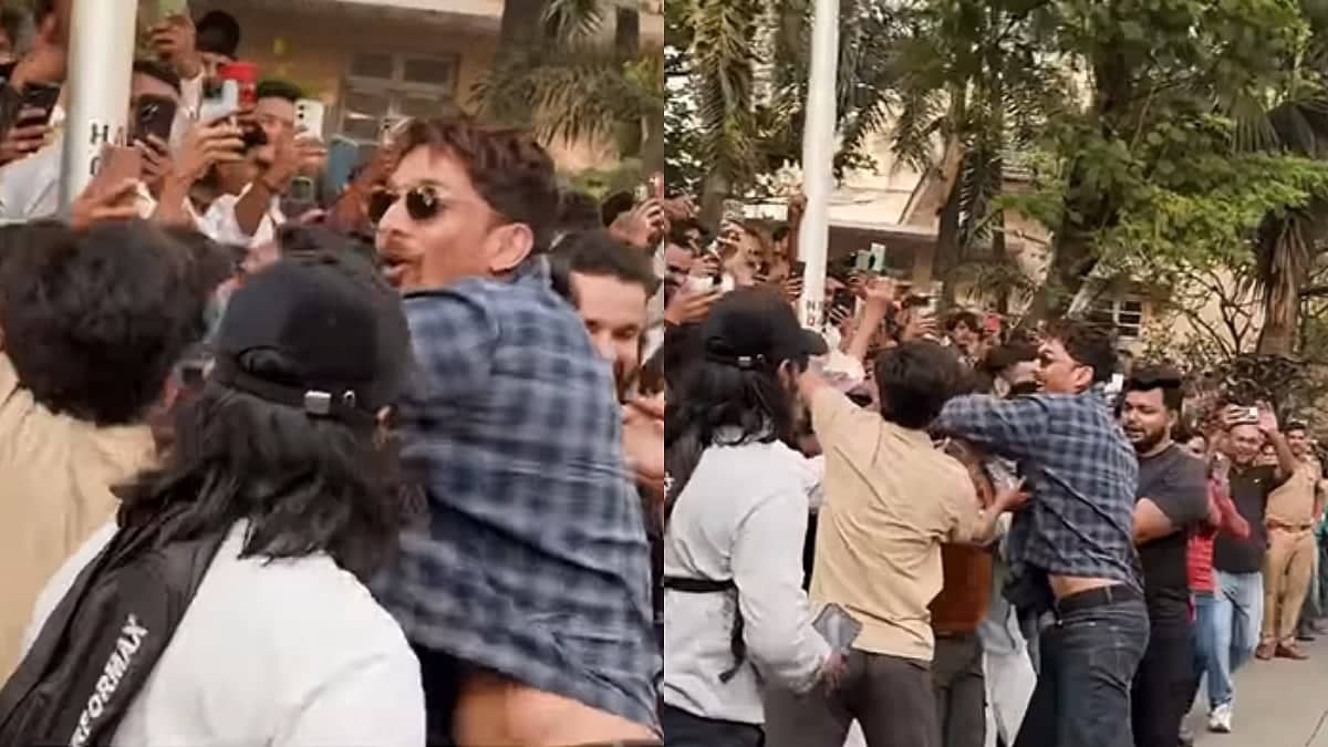 Fans Pull Harshvardhan Rane's Shirt During Mumbai Premiere