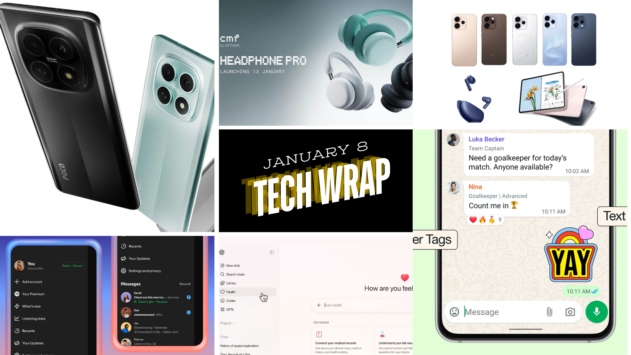 Tech Slam Jan 8: OPPO Reno 15, POCO M8, WhatsApp Upgrades