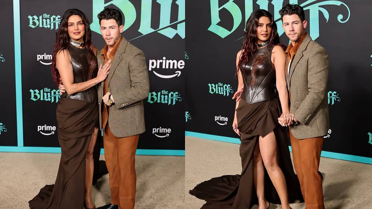 Priyanka Chopra, Nick Jonas Playdate At The Bluff LA Premiere: Bollywood Actress Wows In Armour-Inspired Mocha Look 
