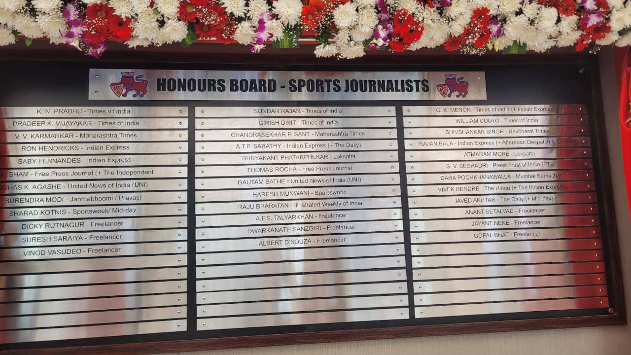 MCA ka Honours Board: Journalists ki Yaadgaar Wankhede par