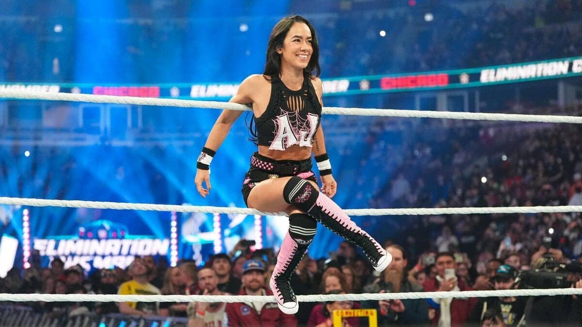 AJ Lee sends out a message after a new challenger is revealed on RAW