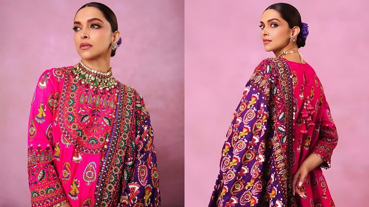 Deepika Padukone Turns Gujarati Chori In Rani Pink Salwar Suit, Jaw-Dropping Choker Necklace For Wedding