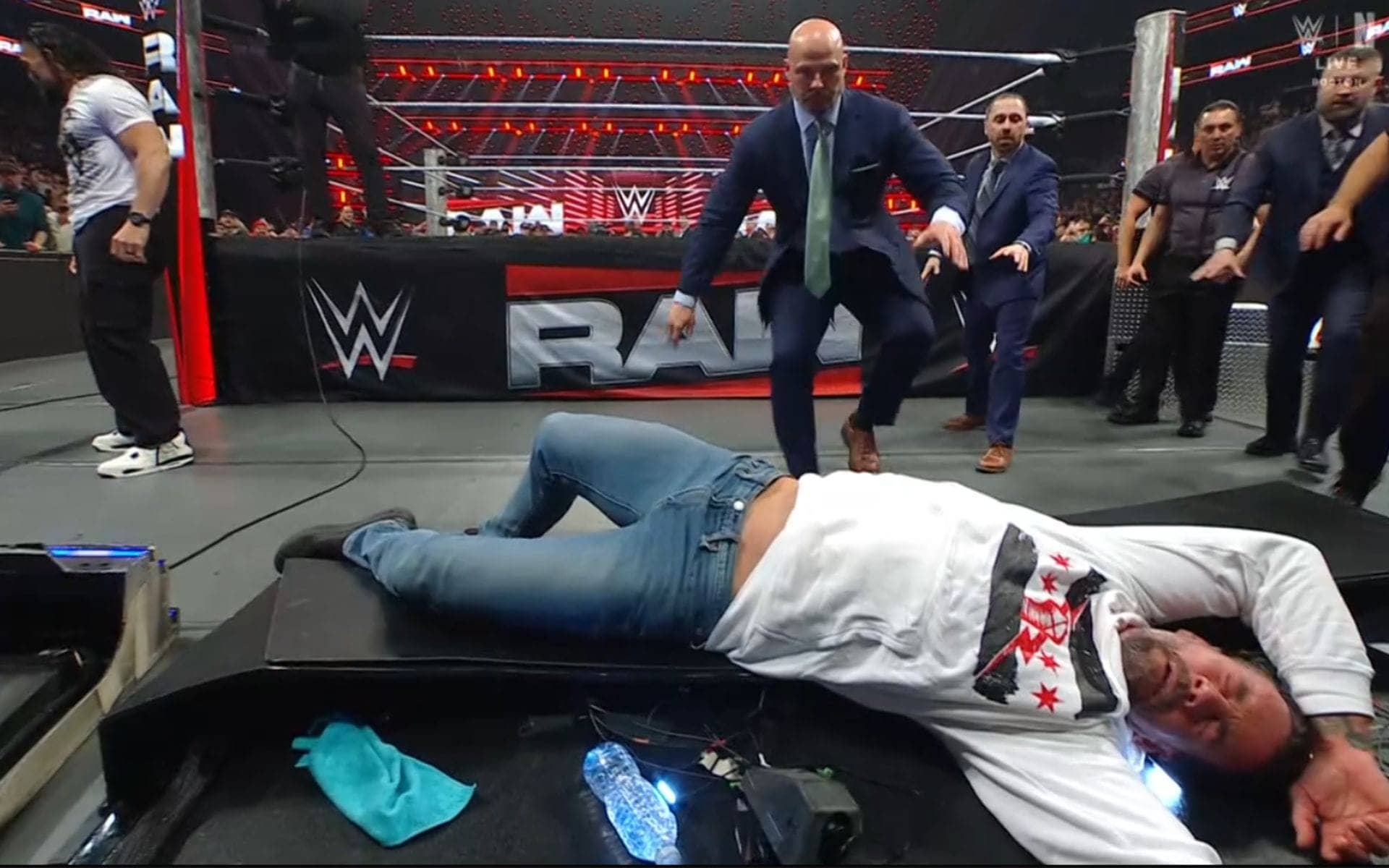 [Photo] CM Punk's surprising reaction to getting destroyed by Roman Reigns in the main event of RAW