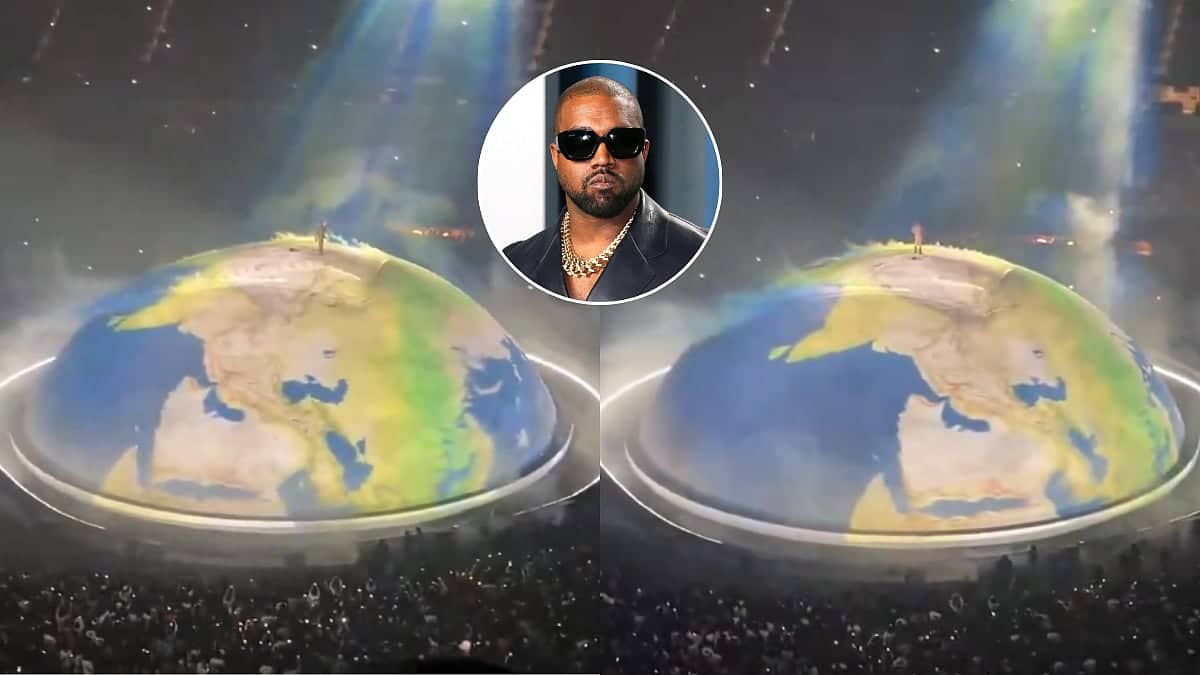 Ye Returns to Los Angeles With Giant Rotating Earth