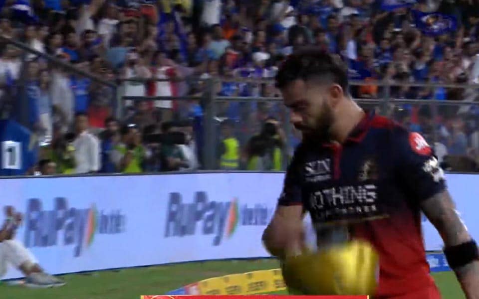 Virat Kohli's Helmet Throw Goes Viral After Catch by Pandya