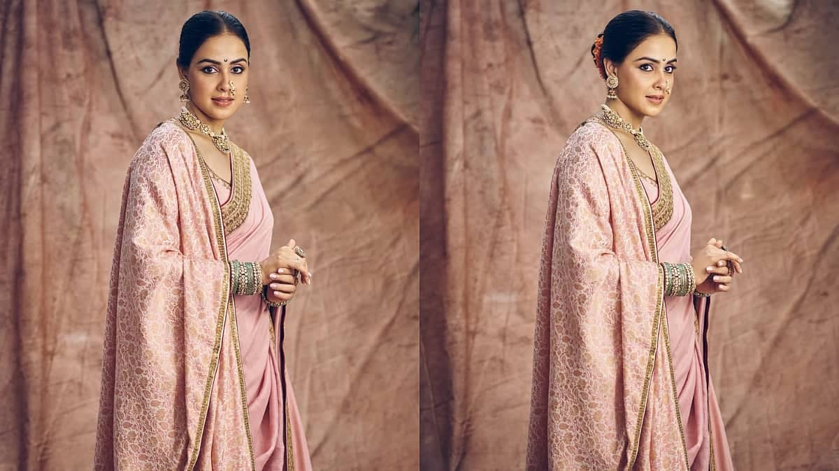 Genelia Shines in Pink Saree at Raja Shivaji Launch, Believe It!