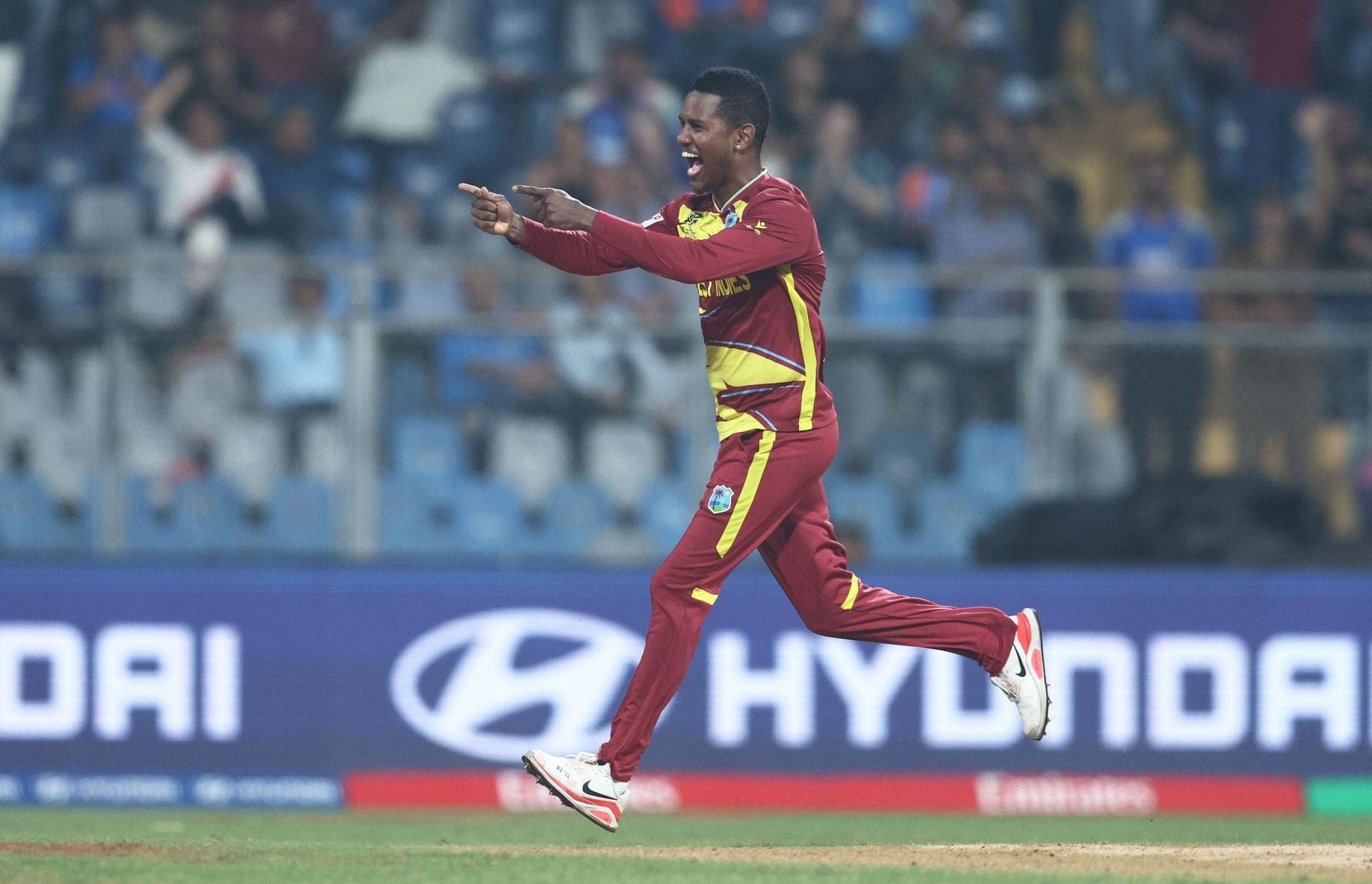 Akeal Hosein's Epic Mask Celebration After Dismissing Dhir