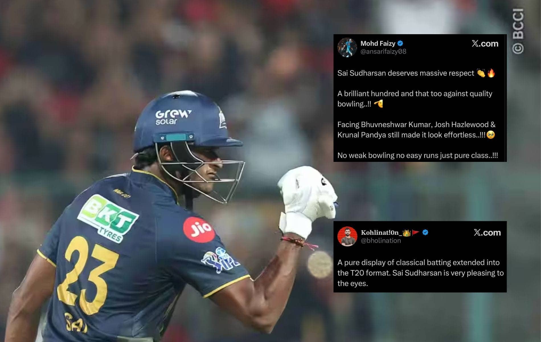 Sai Sudharsan Serenades Cricket with Century at Chinnaswamy