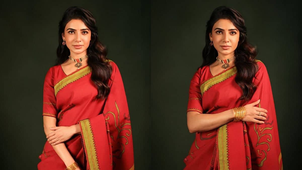 Samantha Ruth Prabhu Shines in Bapu Bomma Saree Launch