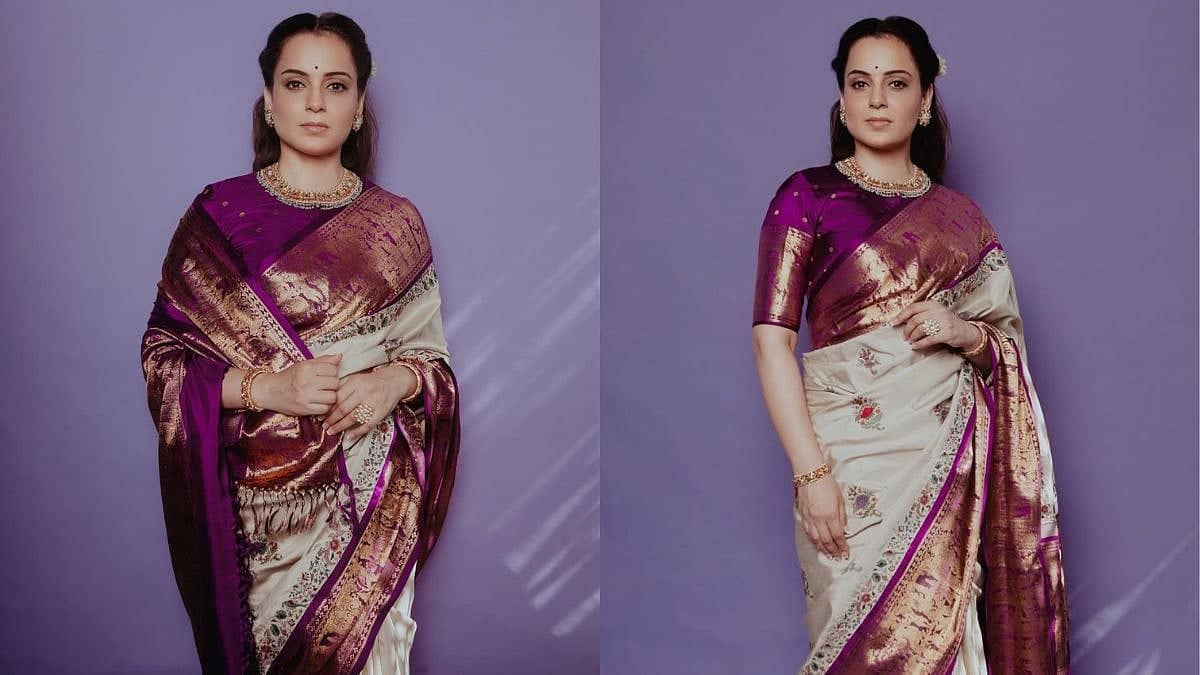 Kangana Ranaut Enchants in Kanjeevaram Saree at Trailer Launch