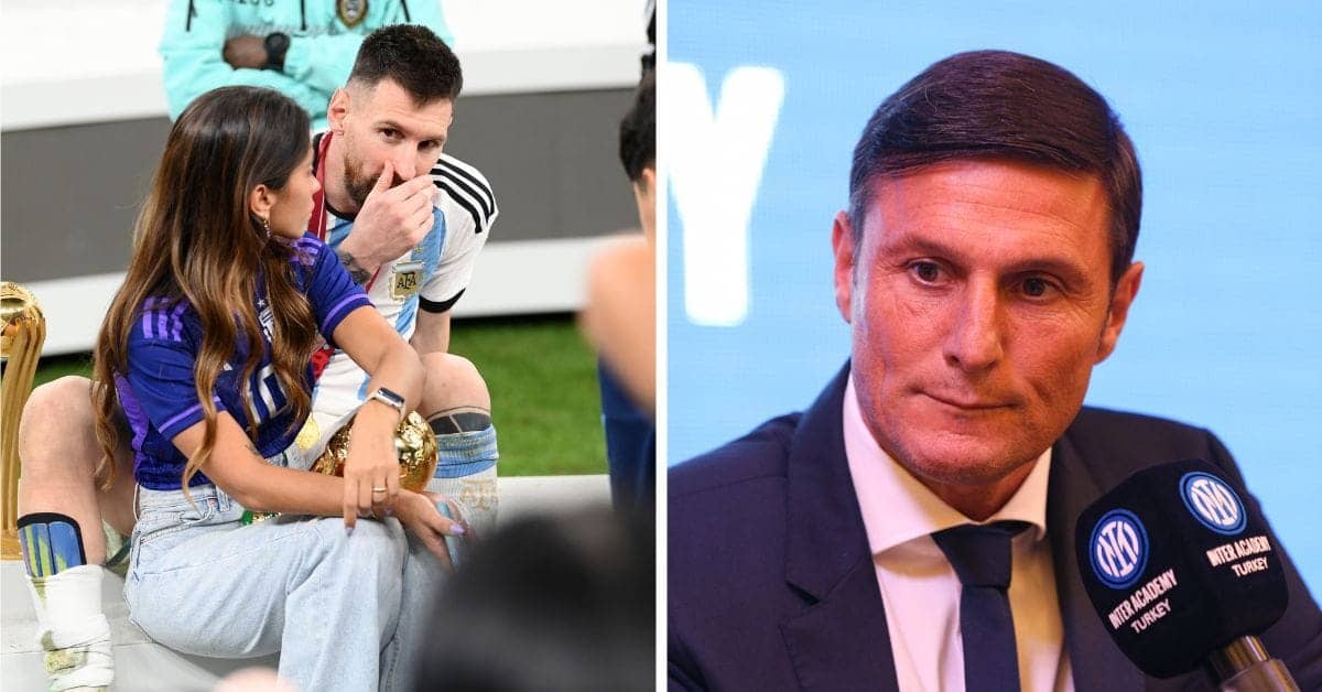 Zanetti Tells Antonela How Lucky She Is to Have Messi
