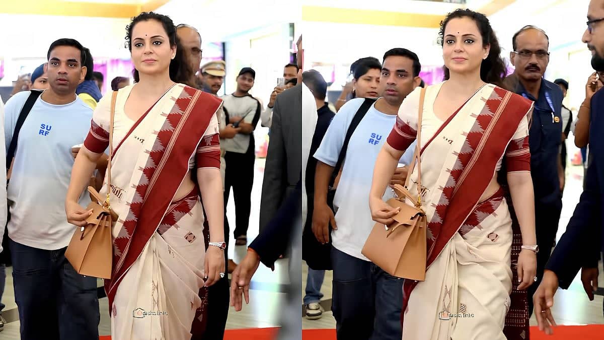 Kangana Ranaut Dazzles Odisha in Stunning Kotpad Saree Show