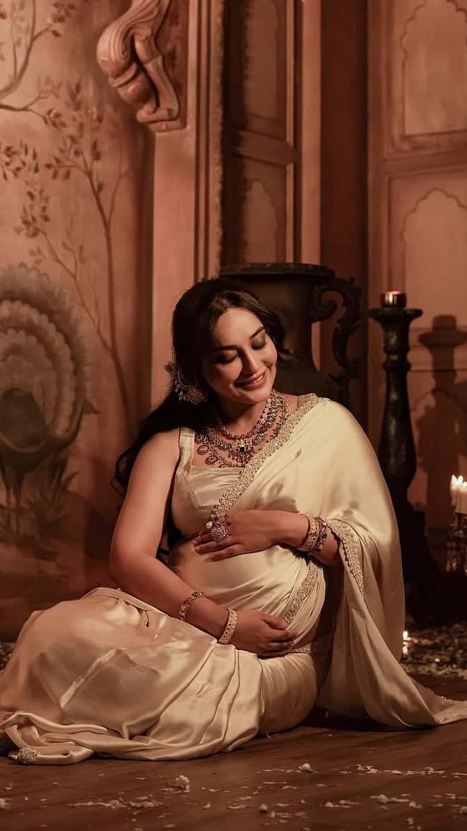 Surbhi Jyoti Dazzles at Baby Shower in Ivory Saree Style