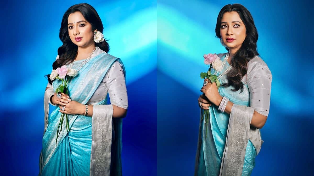 Shreya Ghoshal Dazzles in Blue Saree, Reminds Fans of Asha Bhosle