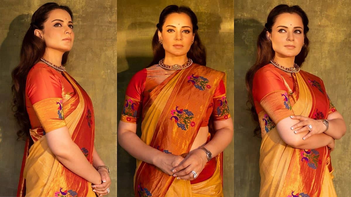 Kangana Shines in Paithani Saree at Delhi Film Screening