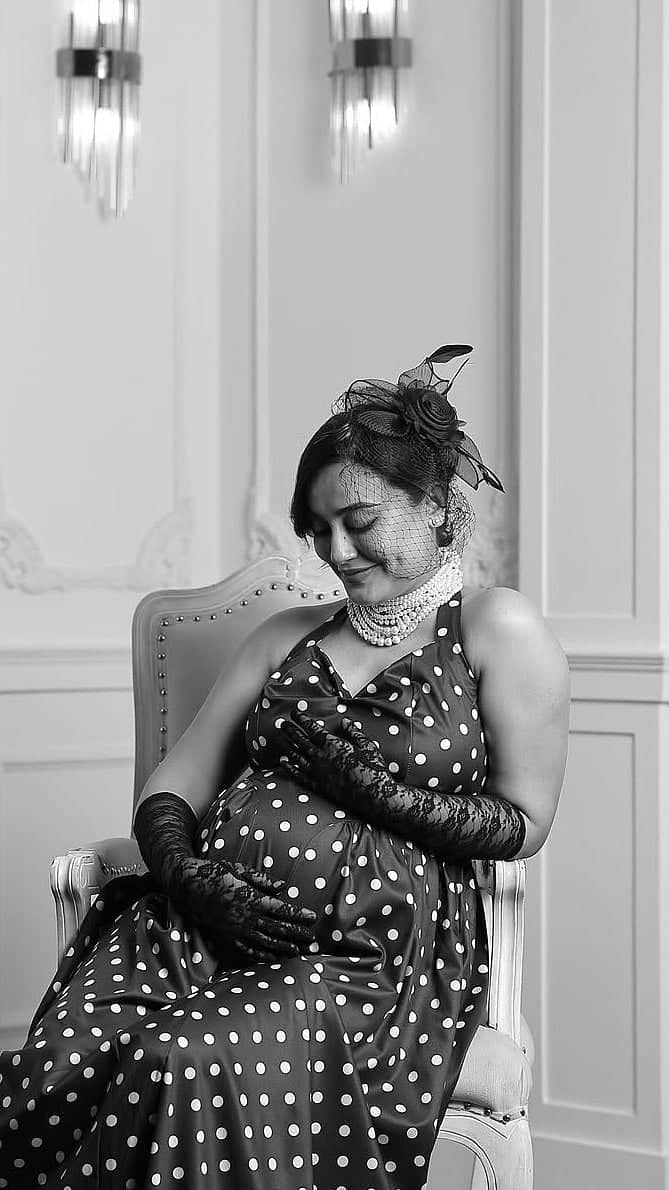 Surbhi Jyoti Turns Heads in Stylish Polka-Dot Baby Bump Shoot