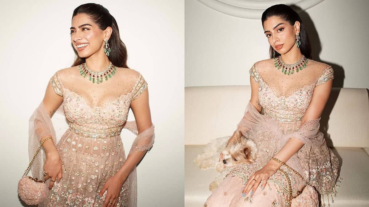 Khushi Kapoor Dazzles in Pastel Sharara at Pre-Wedding Bash