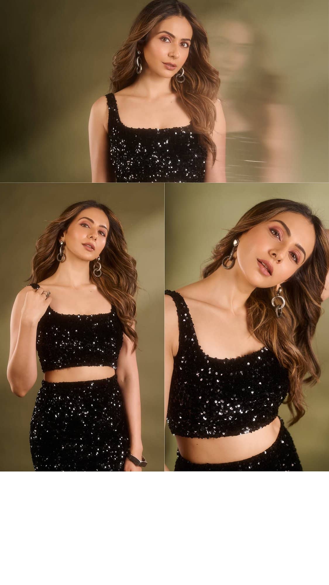 Rakul Preet Dazzles in a Glam Black Sequin Co-ord Style