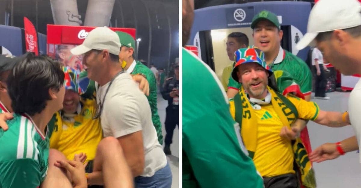 Mexico Fans Toss South Africa Buddy in World Cup Celebration