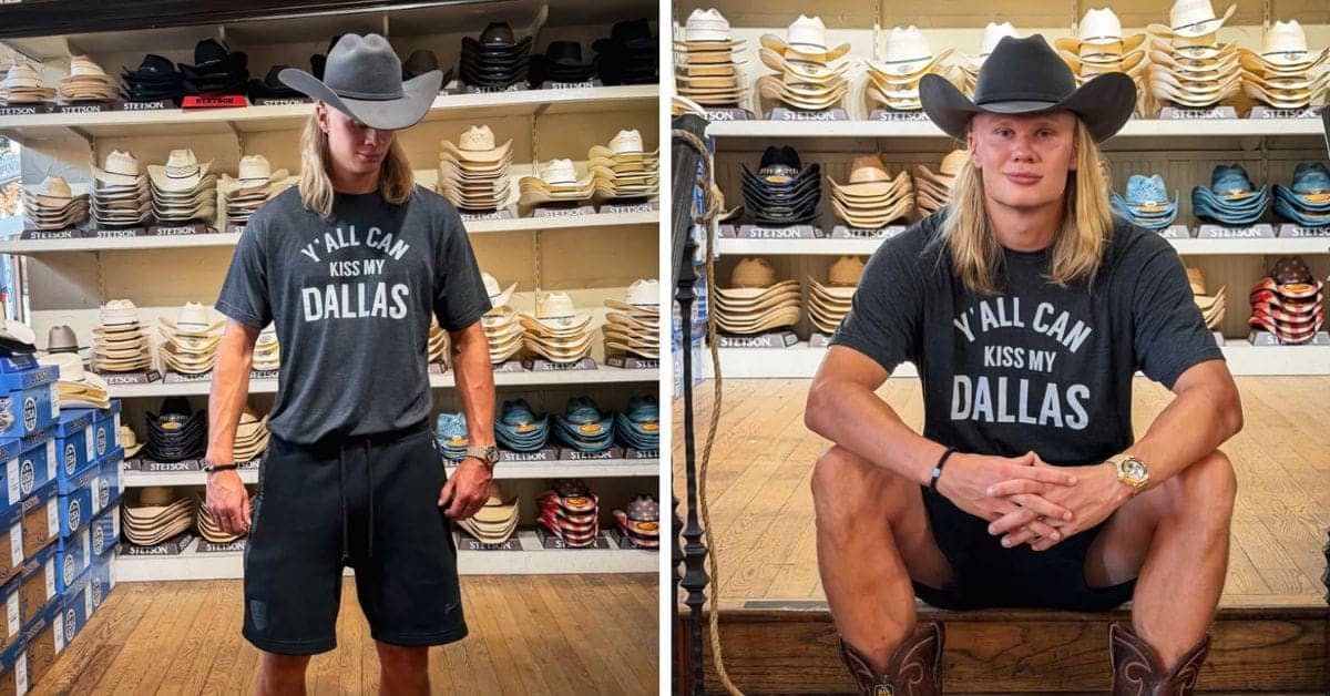 Haaland's Hilarious T-Shirt Shopping Spree in Texas