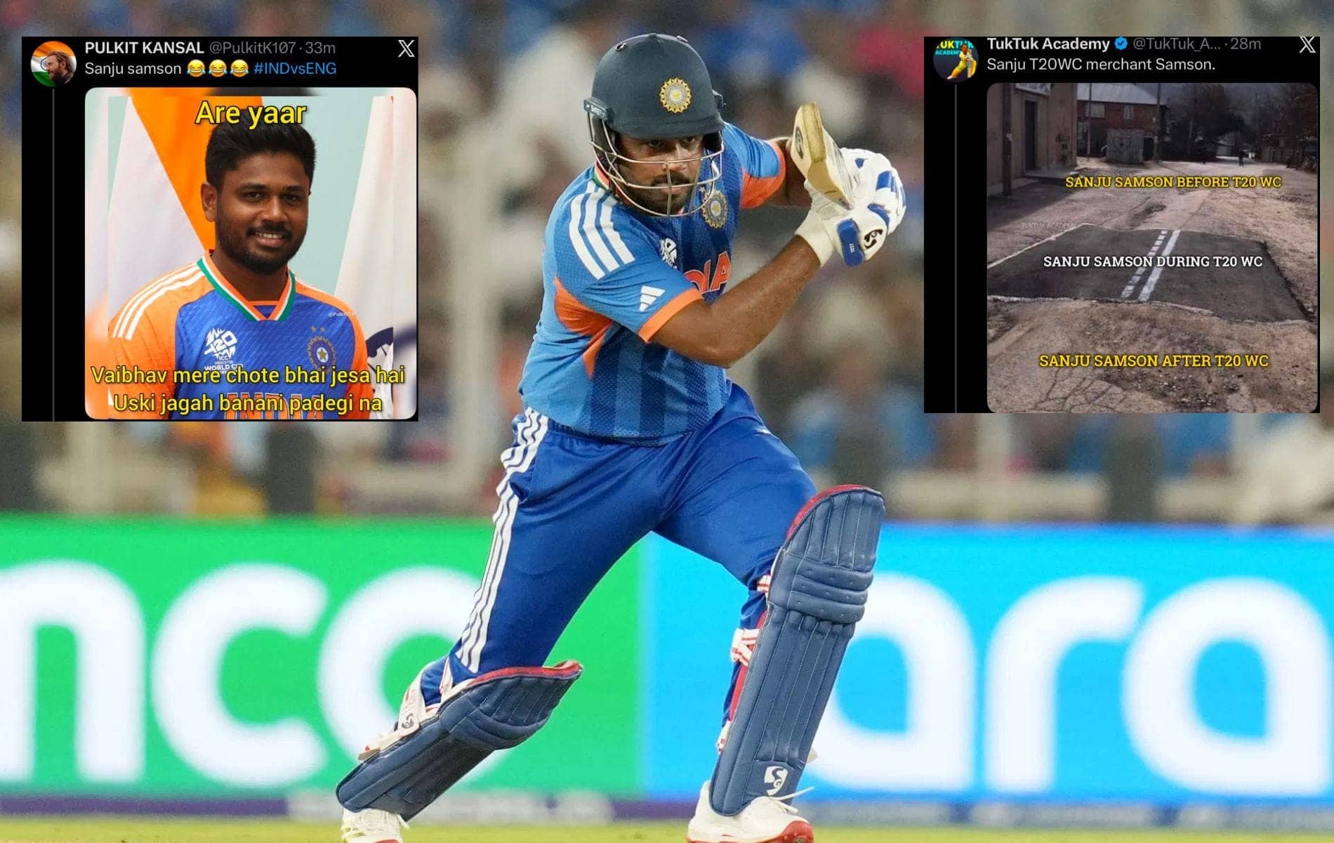 Samson's Struggles Continue as India Faces England in T20I