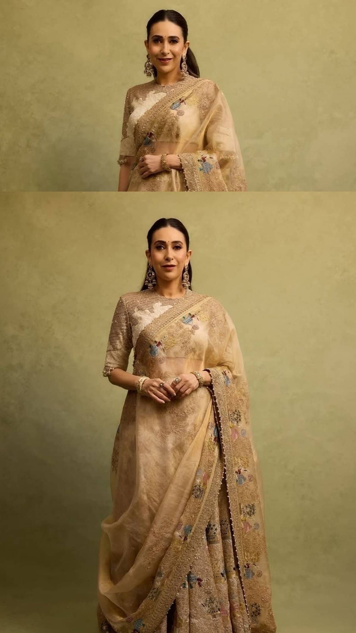 Karisma Kapoor Dazzles in Ivory Lehenga Like a Queen