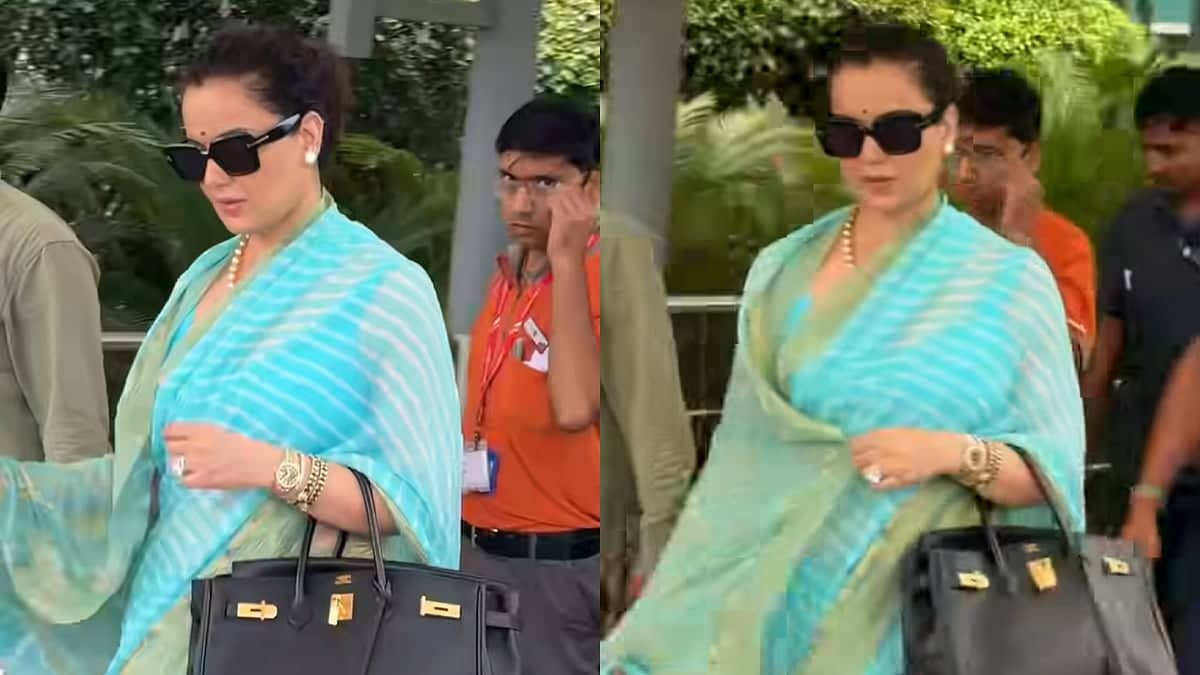 Kangana Ranaut's Airport Look: A Stunning Saree Statement