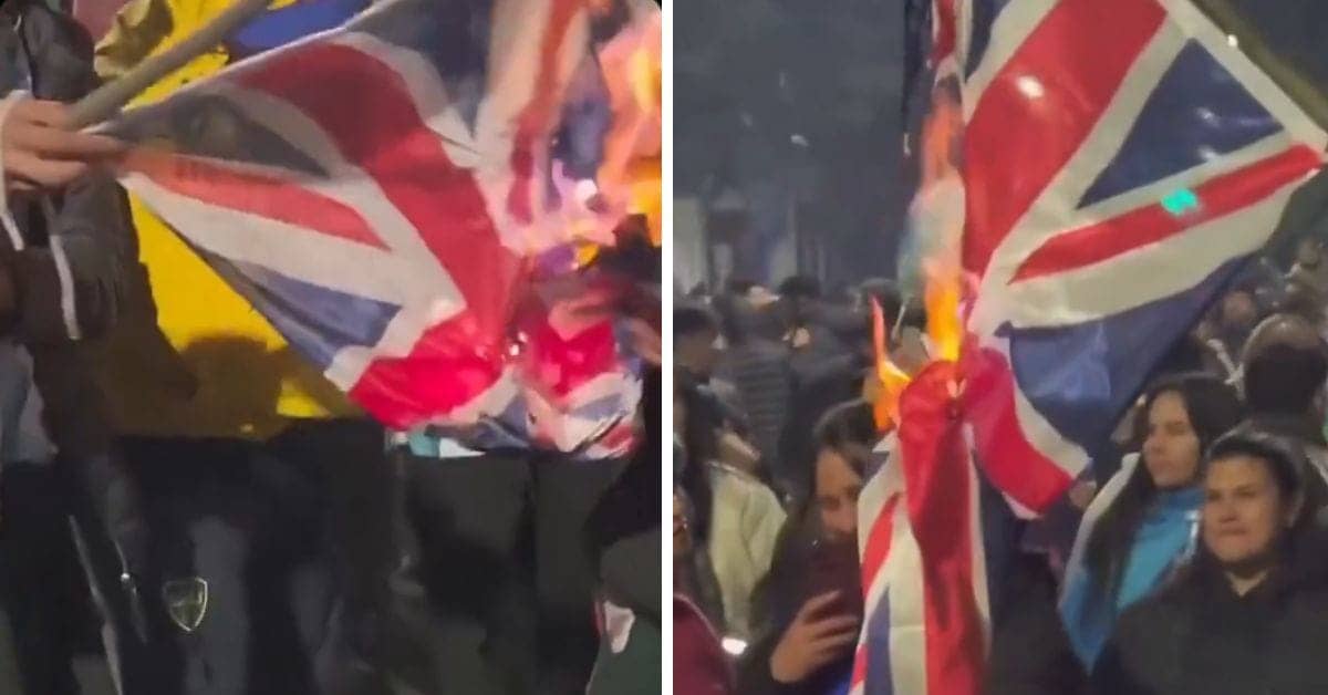 Argentina Fans Set Union Jack Ablaze Before England Showdown