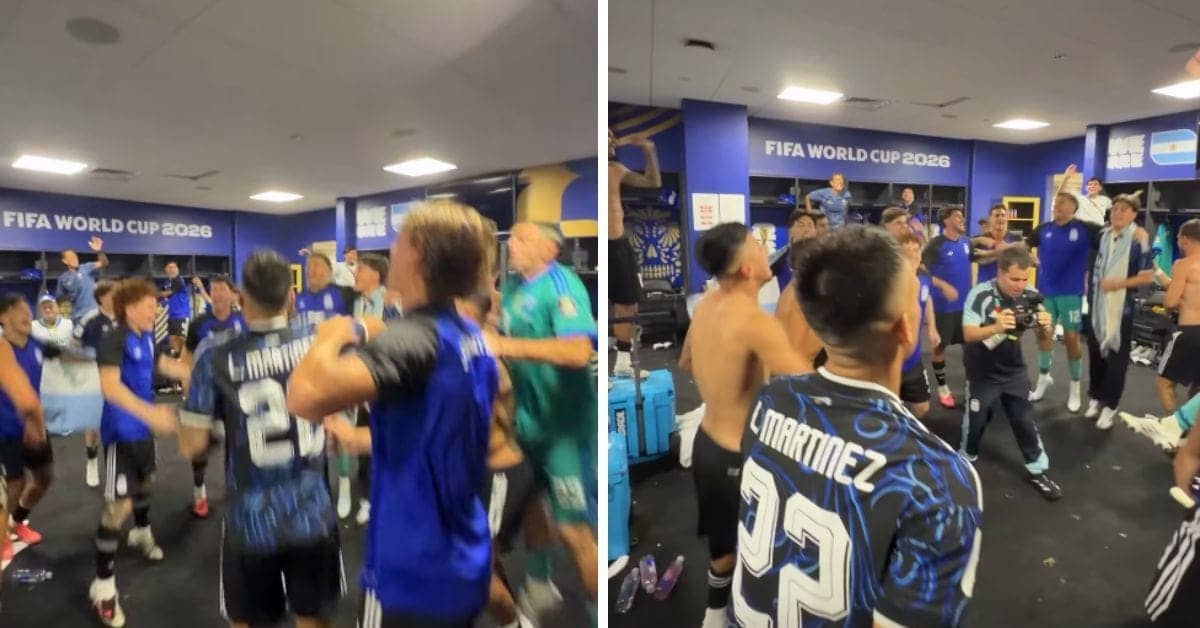 Argentina's Dressing Room Celebration After World Cup Win