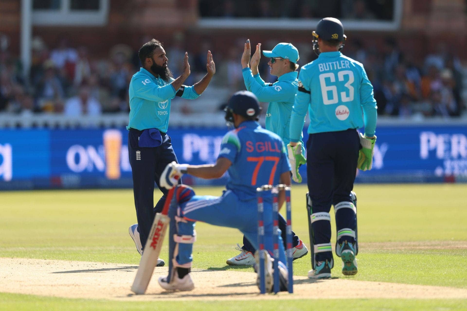 Adil Rashid Dashes Shubman Gill's Hopes at 77 in ODI
