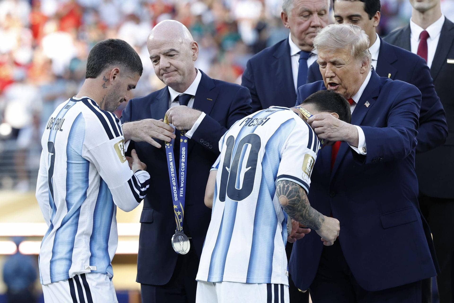 Cristian Romero Keeps It Cool, Snubs Trump at Medal Ceremony