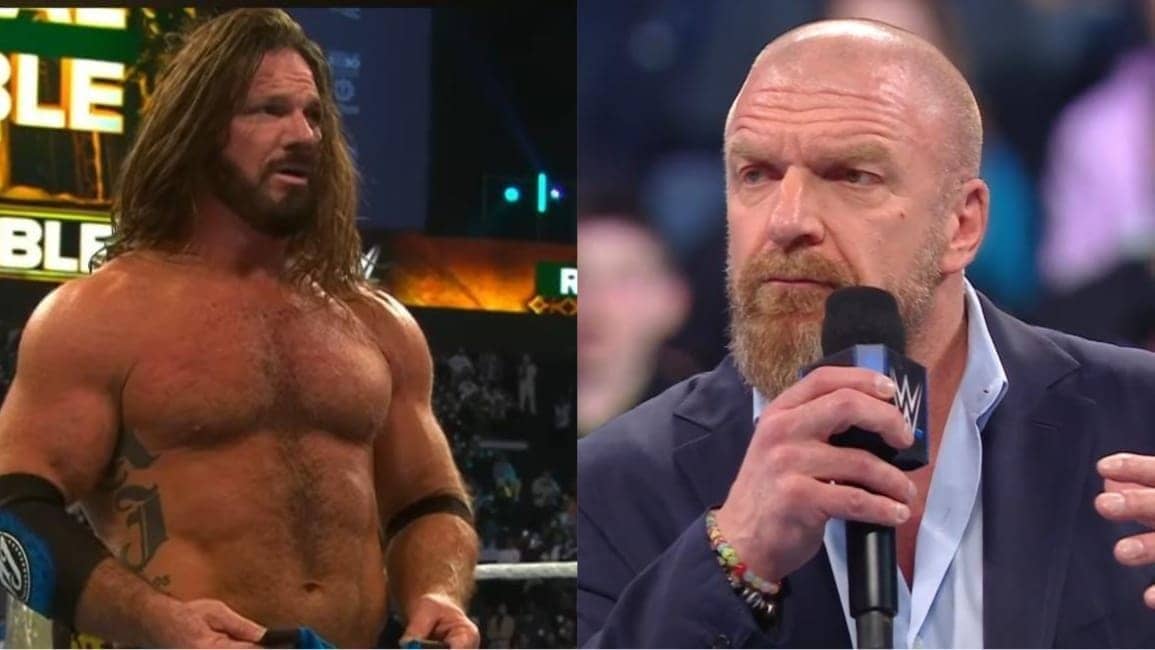 AJ Styles Makes Triple H Feel Blue After Royal Rumble Mix-Up