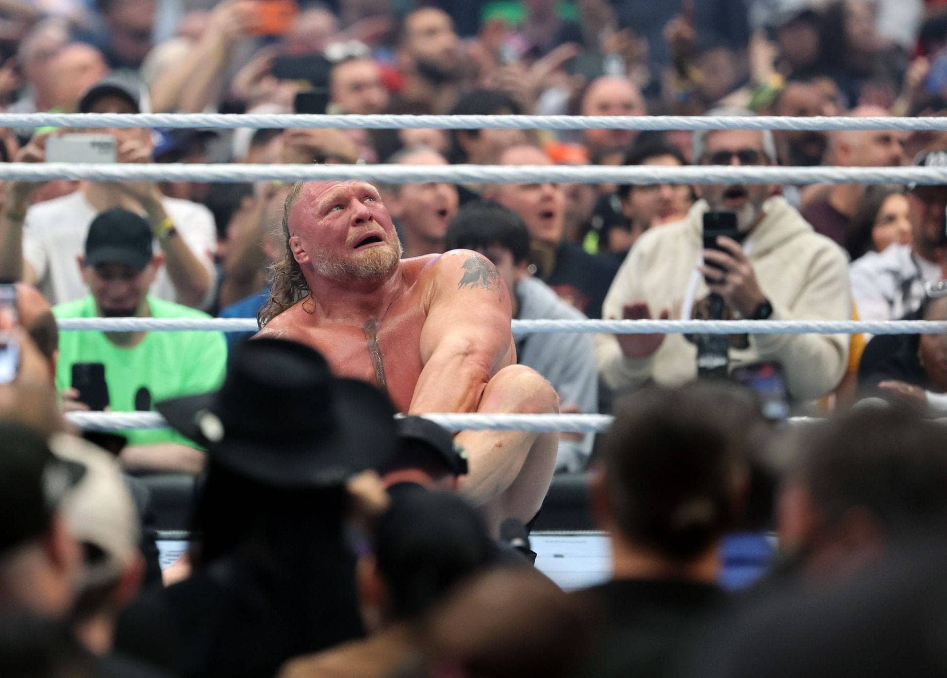Brock Lesnar's Wild Shooting Star Press: A Neckbreaker Moment