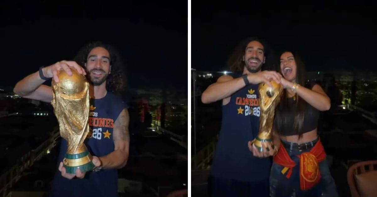 Claudia Rodriguez and Marc Cucurella Celebrate World Cup Win