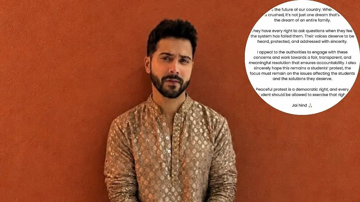 Varun Dhawan Stands Strong for NEET Protest Like a Champ
