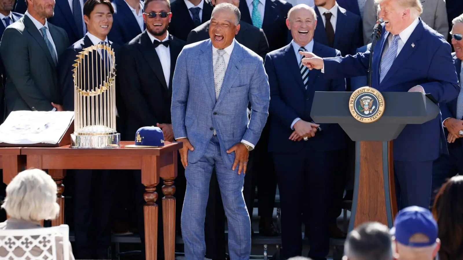 Dodgers Party with President Trump for World Series Glory