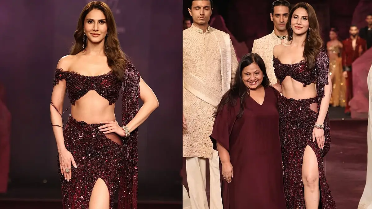 Vaani Kapoor's Dazzling Wine Lehenga Steals the Show