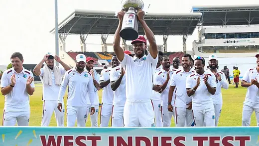 Daren Sammy Celebrates West Indies' Batting Success