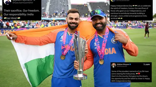Kohli and Rohit Celebrate India's 80th Independence Day