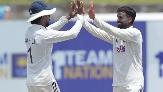 KL Rahul Cheers for Manav Suthar's Spin Magic After Test Win