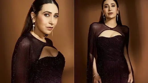 Karisma Kapoor Dazzles In Burgundy Gown, Royalty Vibes