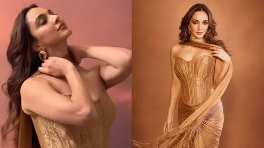 Kiara Advani Dazzles in Bronze Corset at Toxic Event