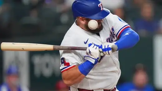 Jake Burger Bounces After Taking a Nasty Pitch to the Wrist