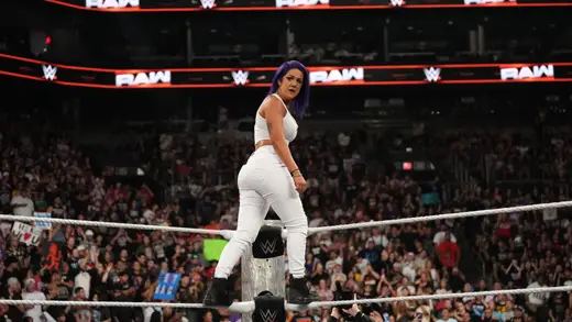 Bayley Cheers for Her Boys Gable and Punk from Afar