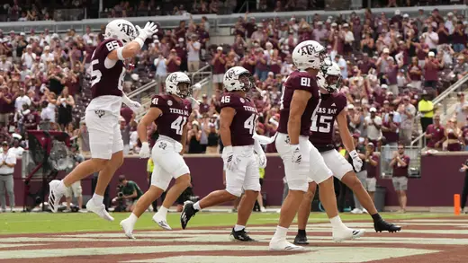 Aggies Kick Off Season with Tackle Celebration Against Utah State