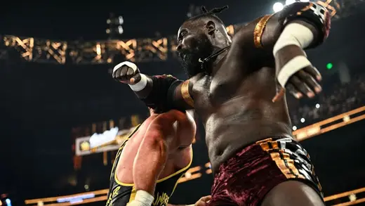 Oba Femi Rides In To Save The Day At WWE House Show