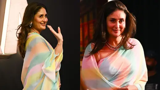 Kareena Kapoor Dazzles in Pastel Saree at Mumbai Launch