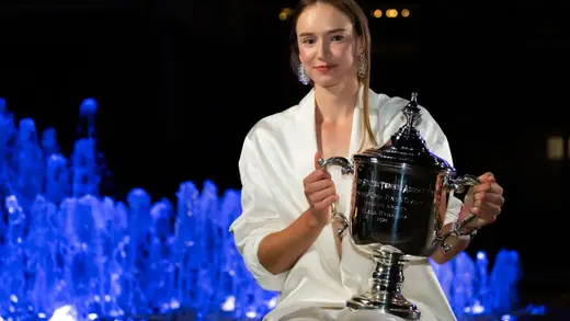 Elena Rybakina Stuns in White Suit After US Open Triumph